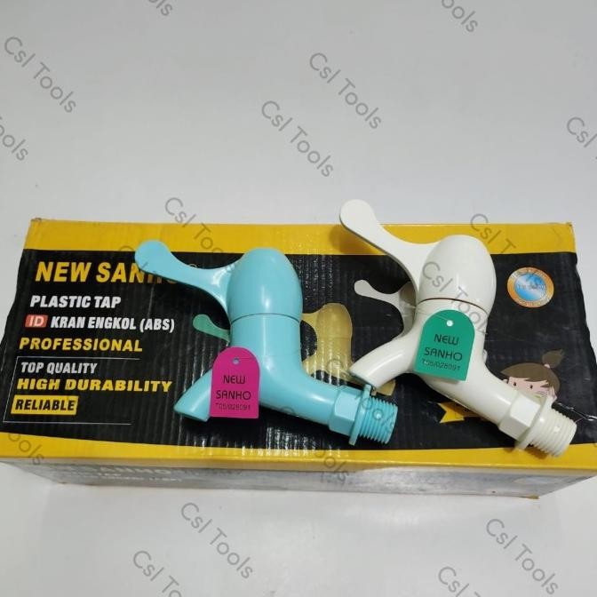 Kran PVC SANHO Engkol 1/2" / Sanho Kran Pvc Engkol / Keran Tembok
