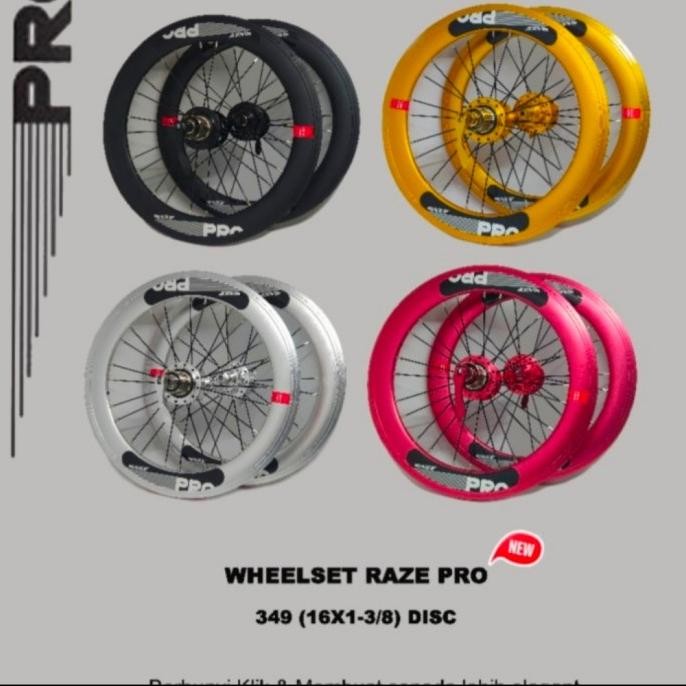 Whellset 16 349 20 406 disk break raze pro 100/135 old hub raze pro .
