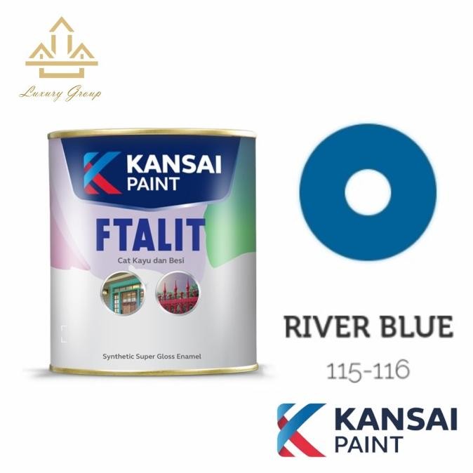 Spesial Kansai Ftalit Gloss River Blue 115-116 Cat Kayu Dan Besi 20 Kg