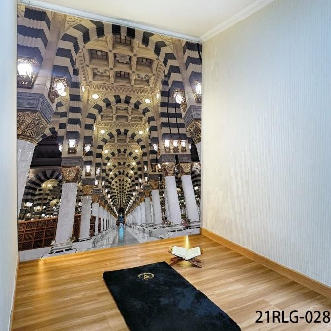 Spesial Wallpaper Dinding 3D Custom Islami Tiang Masjid Nabawi (21Rlg-028)