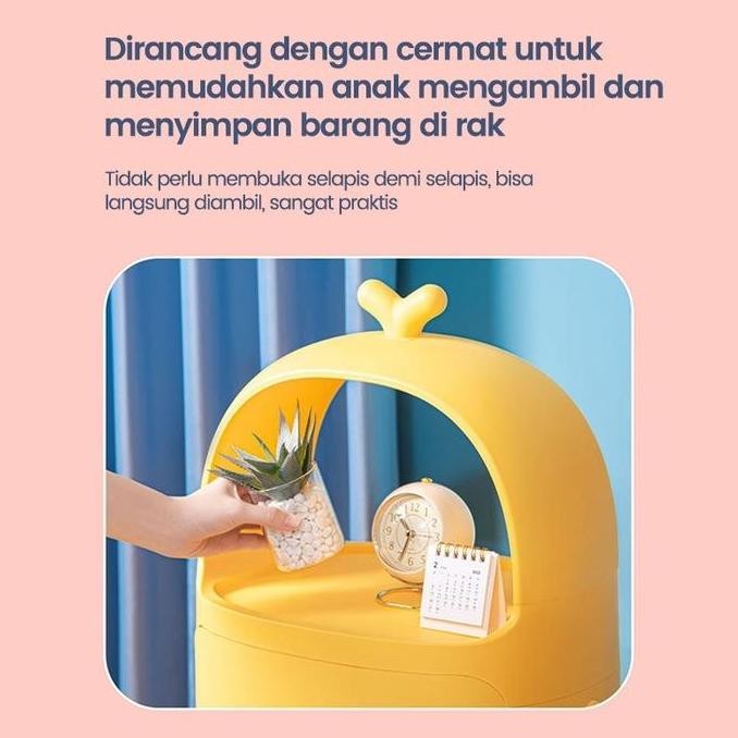 Loker Lemari Plastik Duck Bebek Rak Serbaguna Rak Mainan Rak Baju Anak/Kabinet Laci Plastik/Laci Pla