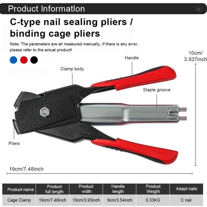Promo Tang Hog Ring / Pengikat Kandang M-Ring Paku Tipe C / Staples Plier