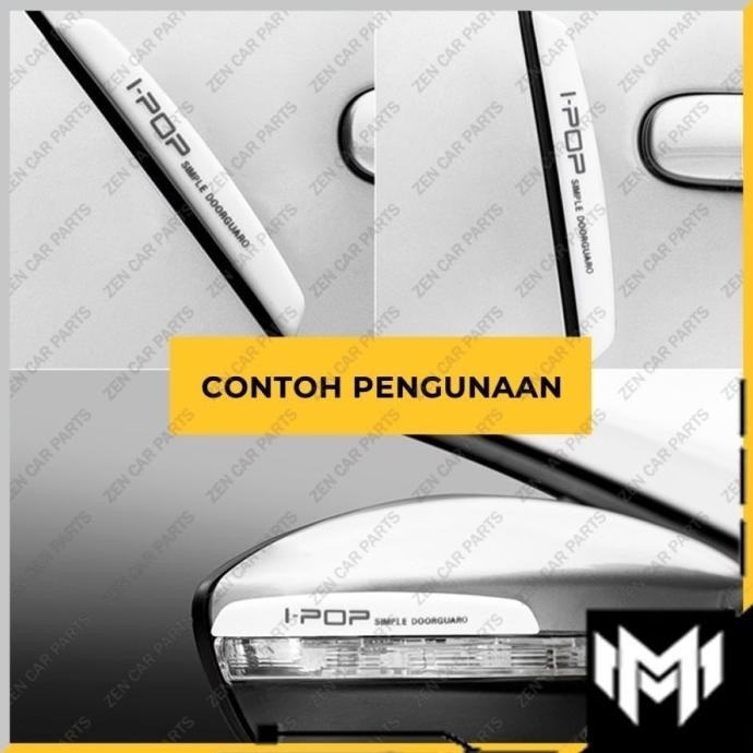 door guard ipop chrome hitam silver putih 4 pcs universal - Hitam