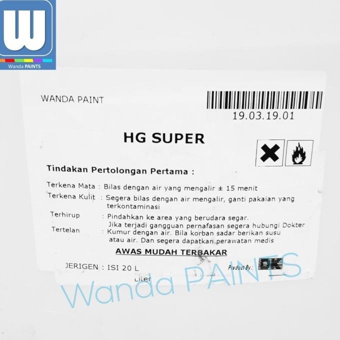 Thinner Jerigen HG SUPER (20 liter)