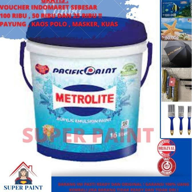 Cat Tembok Metrolite Putih kebiruan ukuran 16Liter / Metrolit 25KG