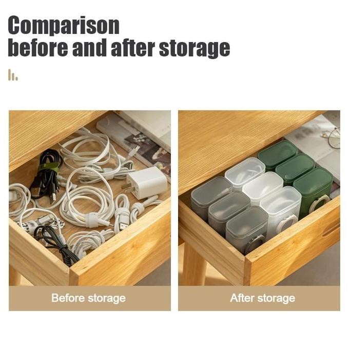 

Portable Data Cable Storage Box Transparent Phone Holder Storage Box Drawer Mini Storage Box