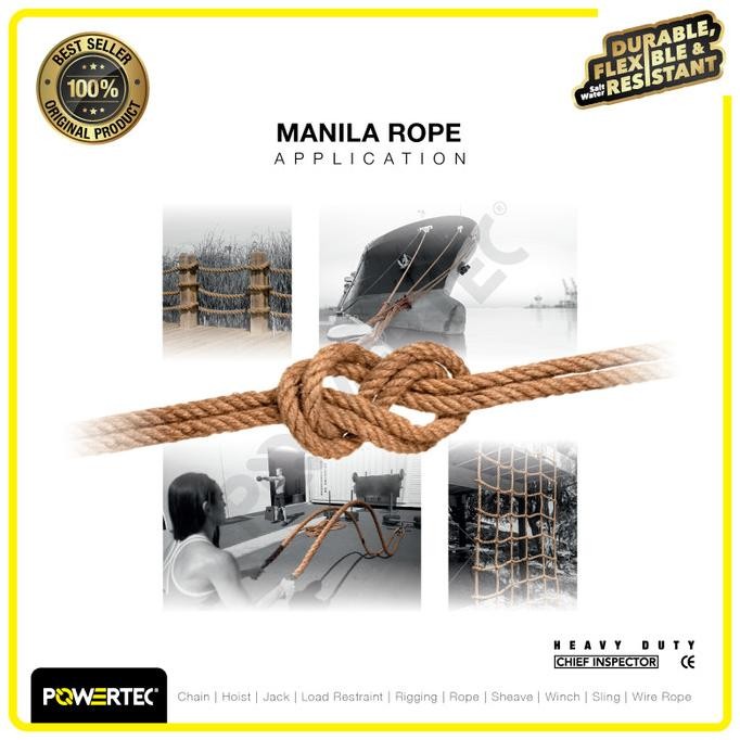 

Tali Tambang Manila Rope 6Mm X 190M X 5Kg Tampar Dadung Powertec New Stok