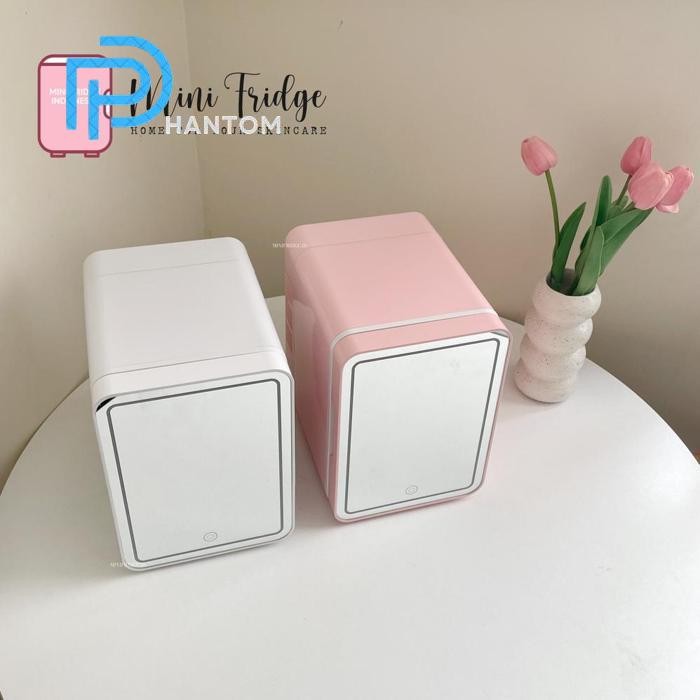 Phantom [Minifridge] 4L Led Skincare Minifridge Mirror Kulkas Mini Fridge Kosmetik Skincare Makanan 