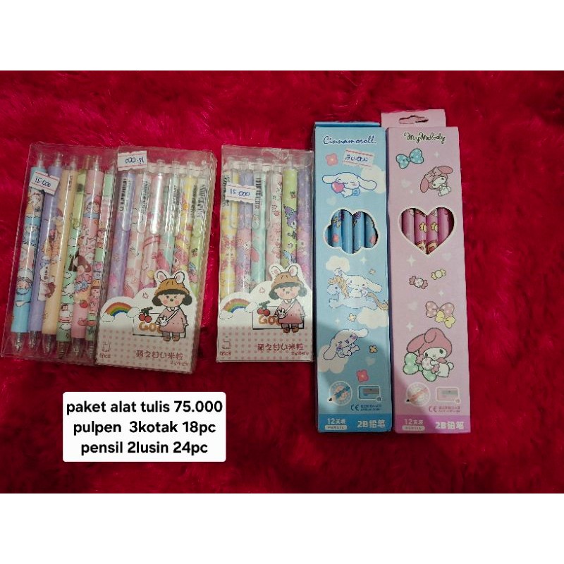 

paket alat pen 3box 2lusin pensil