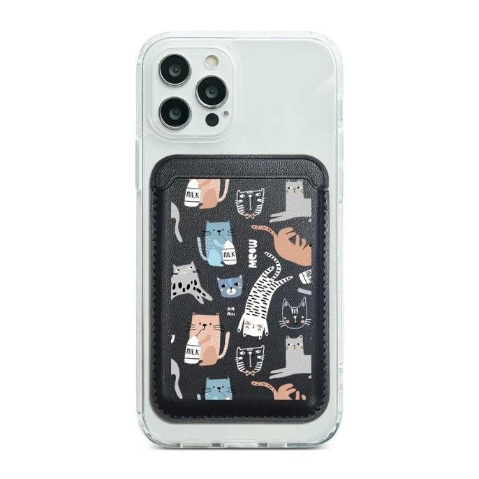 

Pocket Wallet Card Holder Magnetic Cassion Cat Patterns