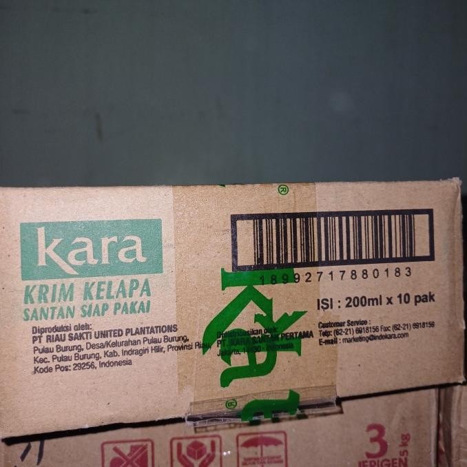 

Kara Santan Kelapa 200 ML x 10 Pcs Kartonan murah