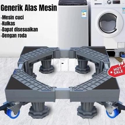 CODAlas Mesin Cuci Stainless Steel yang Dapat Disesuaikan / Alas Kulkas, Dudukan Mesin Cuci / roda k