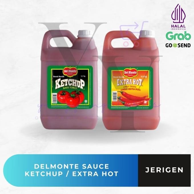 

Delmonte Saus Tomat Ketchup / Sambal Extra Hot Galon 5,5 / 5,7 kg murah
