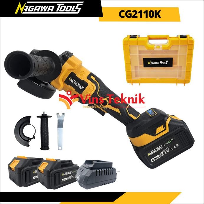 mesin gerinda baterai cordless angle grinder CG 2110 K NAGAWA CG2110K murah