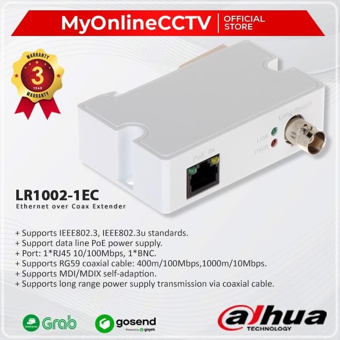 Dahua Lr1002-1Ec Single-Port Long Reach Ethernet Over Coax Extender Co