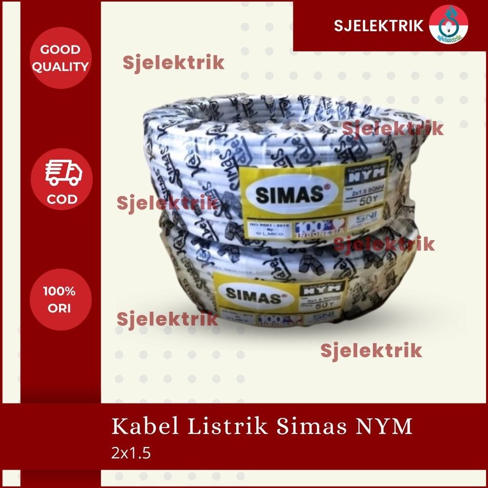 Kabel Listrik NYM 2x1.5 / SIMAS CABLE NYM 2X1.5 50Y
