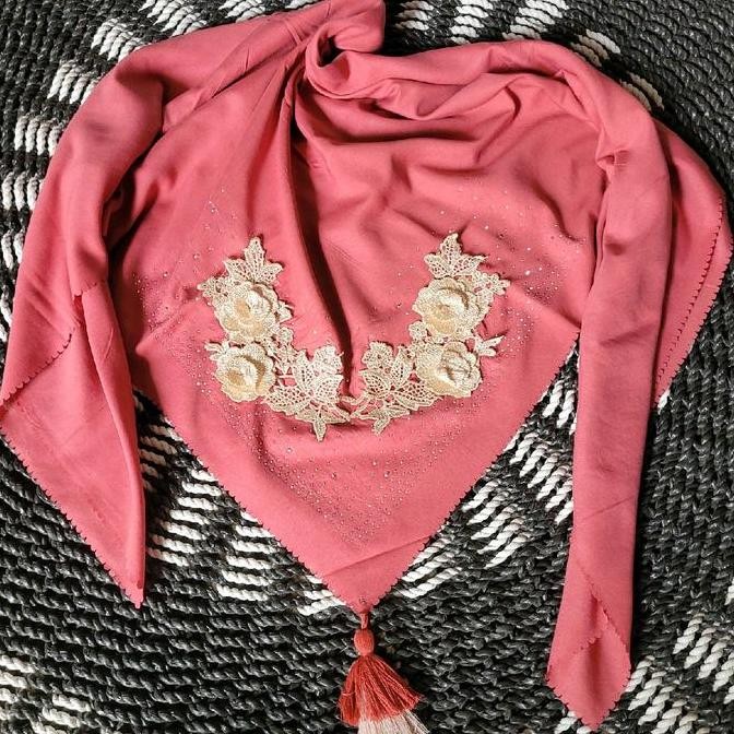 Murah Kerudung Segiempat Bordir ,Payet Tabur/Hijab Segiempat Bordir Nyaman Voal Mewah