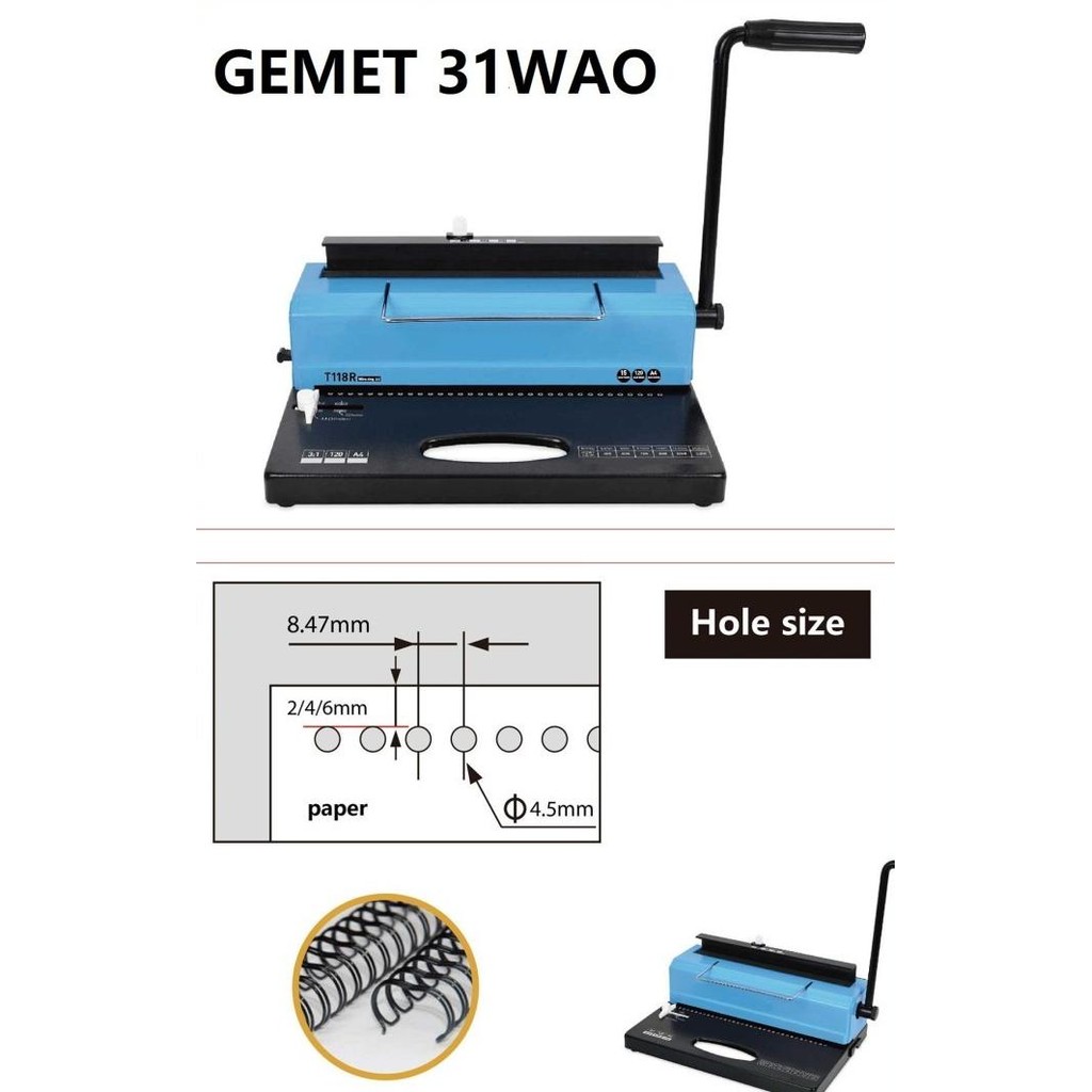 

Promo Gemet 31Wao Mesin Jilid Binding Kawat Kertas A4 Lubang Bulat Wire 3:1