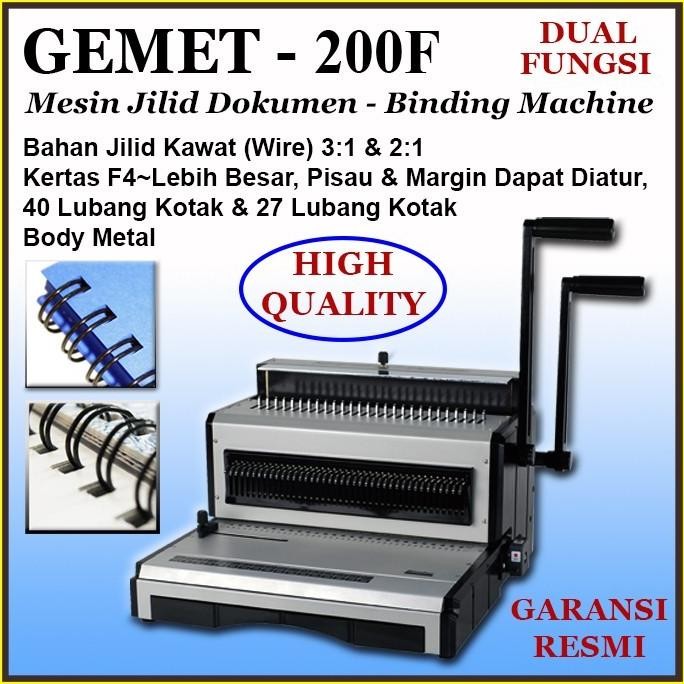 

Grosir Mesin Jilid Kawat Dual Fungsi 3:1 & 2:1, F4, Lubang Kotak, Gemet 200F