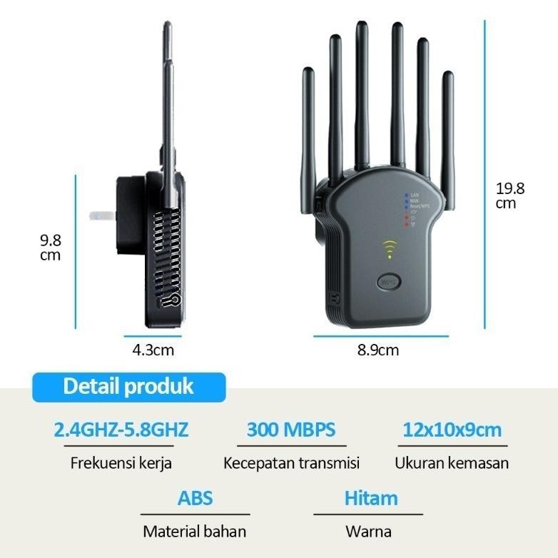 Repeater Wiffi 5G Wifi Penguat Sinyal Wifi Dual Band Penguat Router Gigabit Wifi Penguat Sinyal-Win