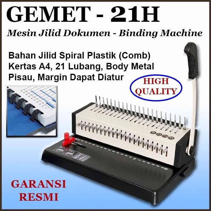 

Promo Mesin Jilid Binding Spiral Plastik A4, Gemet 21H