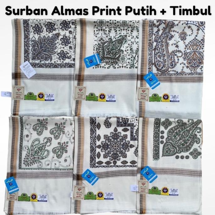 TERBARU SURBAN ALMASIN/KASHMIRI/SURBAN PANJANG/SURBAN BATUK
