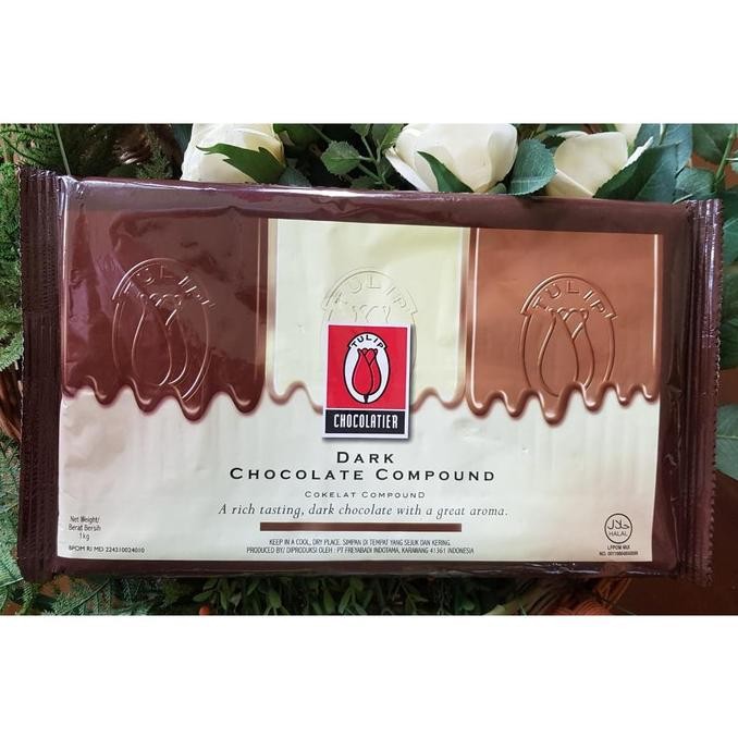 TULIP Dark Chocolate Compound 1 kg - TULIP Coklat Compound Dark murah