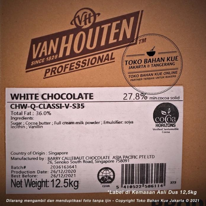 

Van Houten - White Couverture Chocolate 27,8% 100gr Coin Cokelat Putih murah