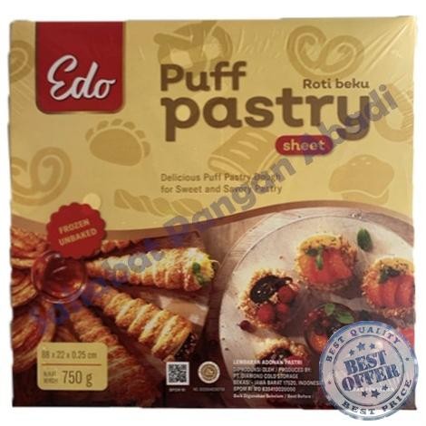 

Kulit Puff Pastry EDO Roti lembar Beku - 750 Gr murah