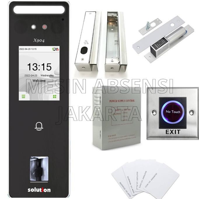 

Grosir Solution X904 Paket Akses Door Mesin Absensi Wajah Access Control Wifi