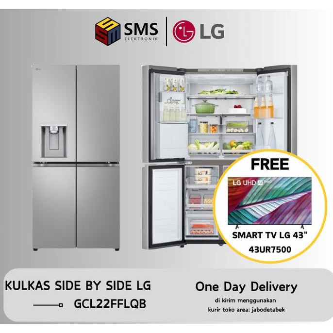 Grosir Lg Gc-L22Fflqb Kulkas Multidoor Inverter 4 Pintu 570L With Uv Nano Dispenser Lg Gcl22Fflqb //