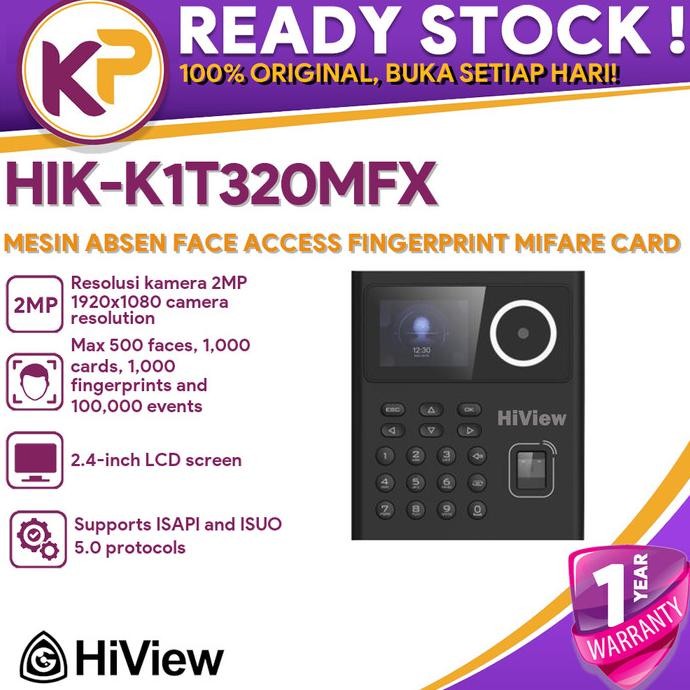 

Promo Hiview Hik-K1T320Mfx Mesin Absen Face Access Fingerprint Mifare Card