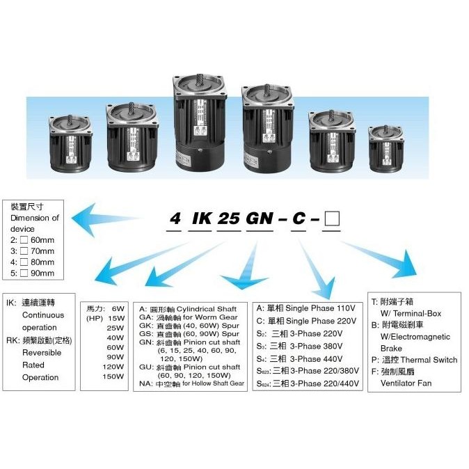 Reversible Motor Tunglee 40 Watt 1 Phase 5Rk40Gn-C New Stok