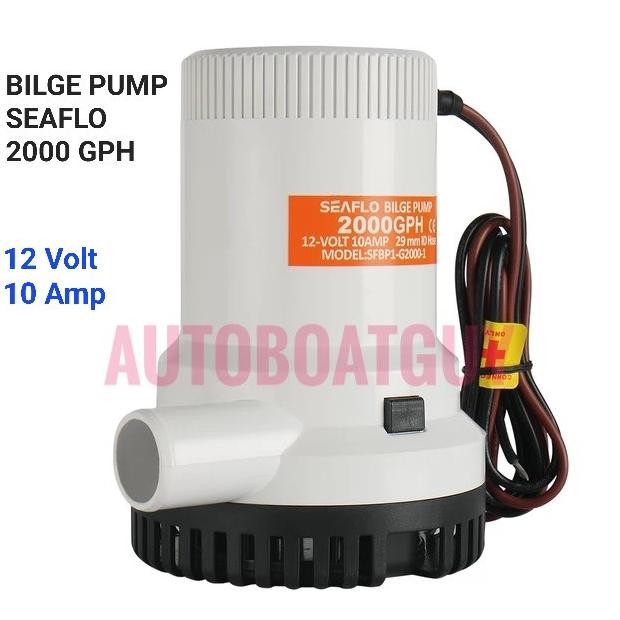 Bilge Pump Seaflo 2000 Gph 12V (Pompa Celup Kapal 2000Gph) New Stok
