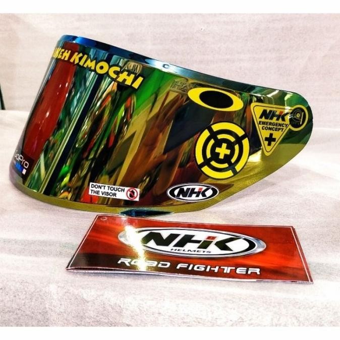 Flat visor NHK Rx9 /iridium silver/iridium gold/ iridium blue / stiker