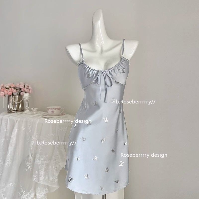 Lazy night Piyama Rok Suspender Ringan Yang Modis Gaun Tidur Yang Lembut Dan Nyaman Rok Pendek Bermo