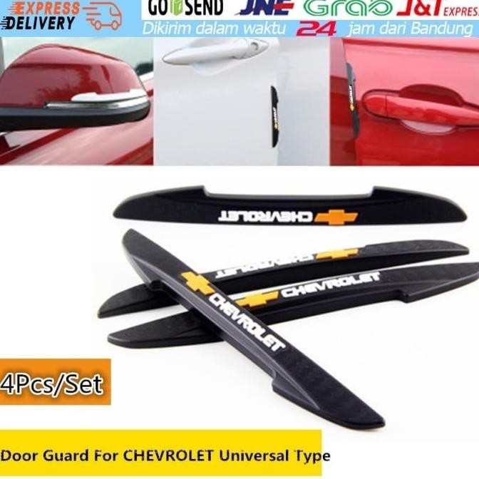 4PCS Logo Chevrolet Door Guard Pelindung Pintu Mobil Anti Benturan