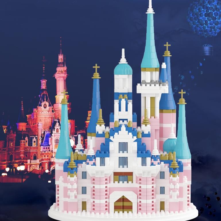 Mainan Brick Seri istana disney Blok Bangunan DIY benteng Block Mainan Anak Perempuan