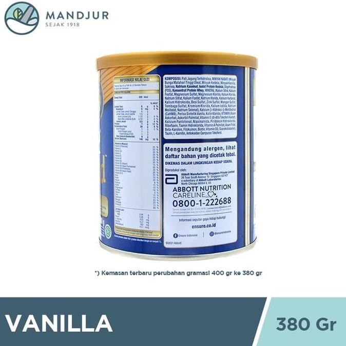 

Murah Ensure Vanila 380 Gram - Susu Penambah Nutrisi Dewasa Rendah Laktosa