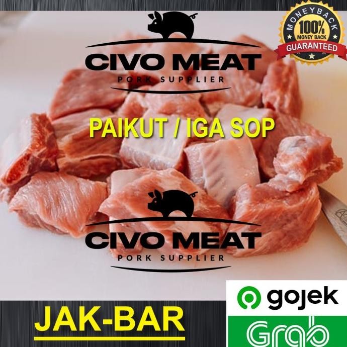 

Sale Iga Babi Murni Potong Sop - Paikut Super Spesial Bakut Teh 500Gr