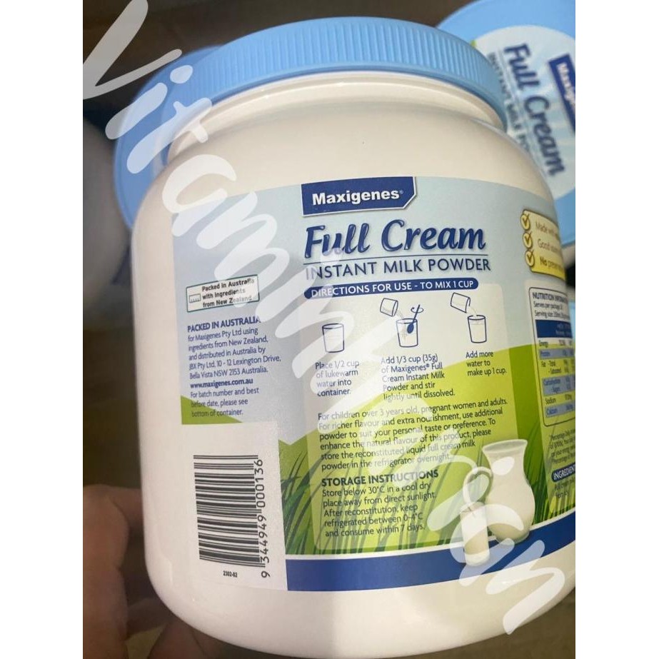 

Grosir Maxigenes Full Cream Instant Milk Powder Susu Bubuk 1Kg