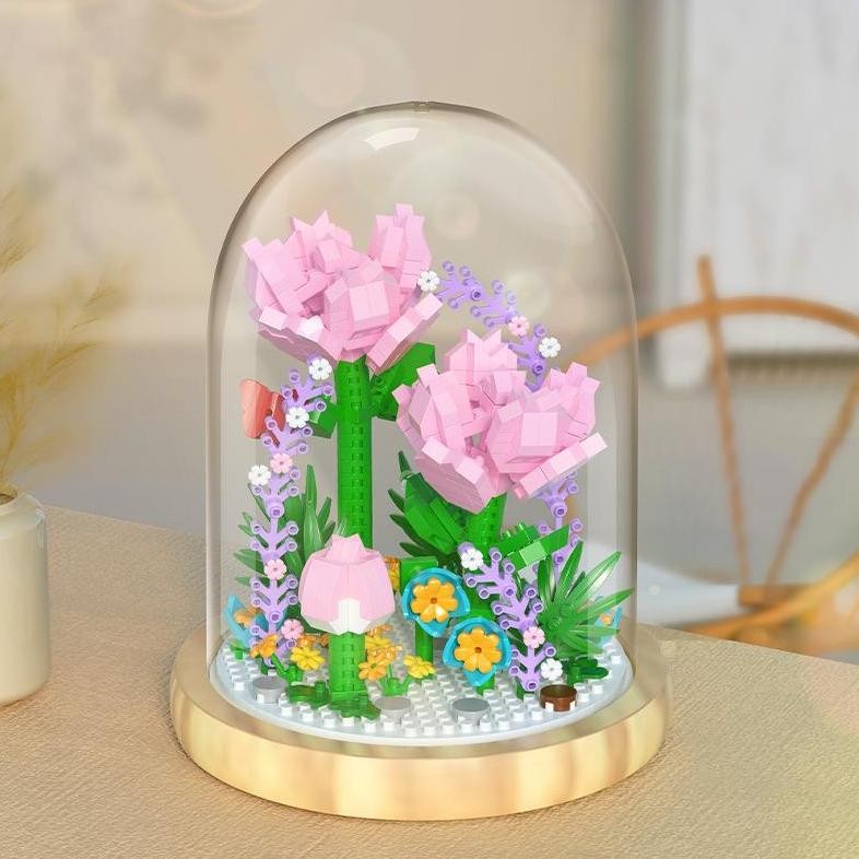 Plant Bricks Block Susun Bunga Buket Mainan DIY Block Flower Tanaman Nano Building Bricks Edukatif M