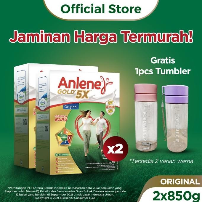 

Grosir Anlene Gold 5X Susu Bubuk Dewasa Original 2 X 850G - Free Gift