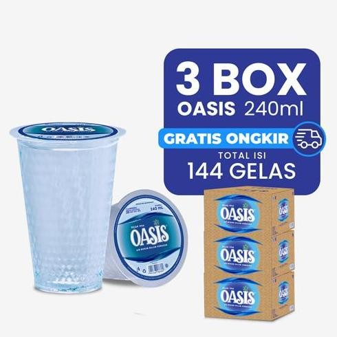 

Murah 3 Box Oasis Kemasan Cup 240Ml (Total 144 Cup) Oasis Air Mineral