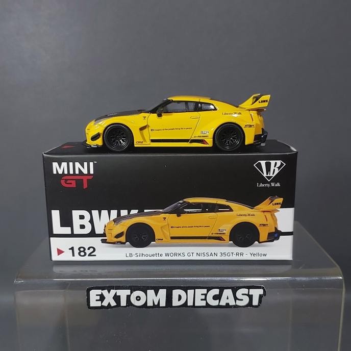 MINI GT 182 NISSAN SKYLINE R35 LBWK YELLOW 2104T