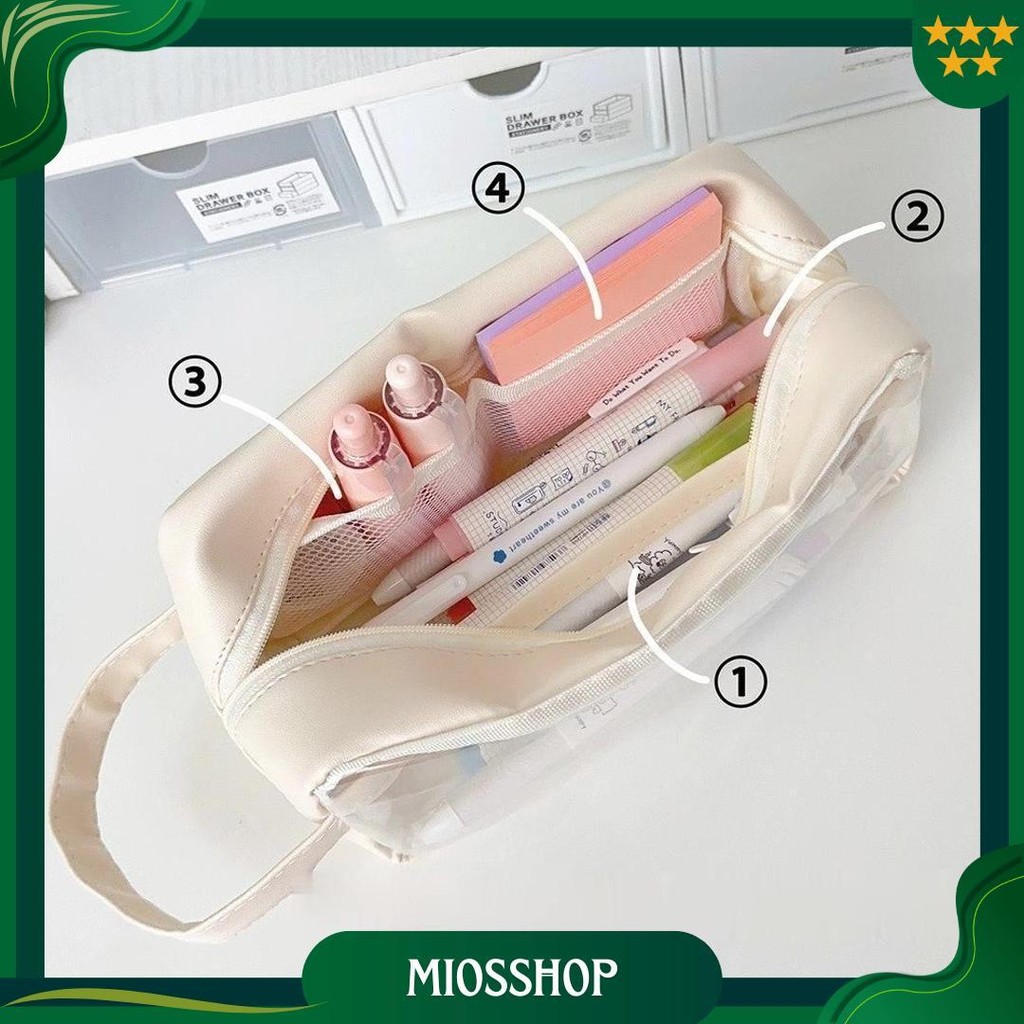 

Winzige Kotak Pensil Transparan Aesthetic Pencil Case Large Tempat Pensil Pen Pouch Lucu Stationery Organizer Tempat Pensil Anak Perempuan Berwarna-Warni Ori