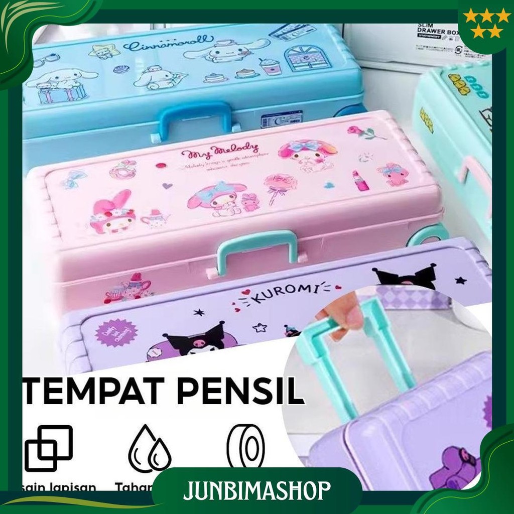 

Sanrio Seri Anime Kartun Pensil Kasus Troli Kotak Alat Tulis Lucu Kuromi/Melody Yugui Anjing/Pacha Anjing Cod