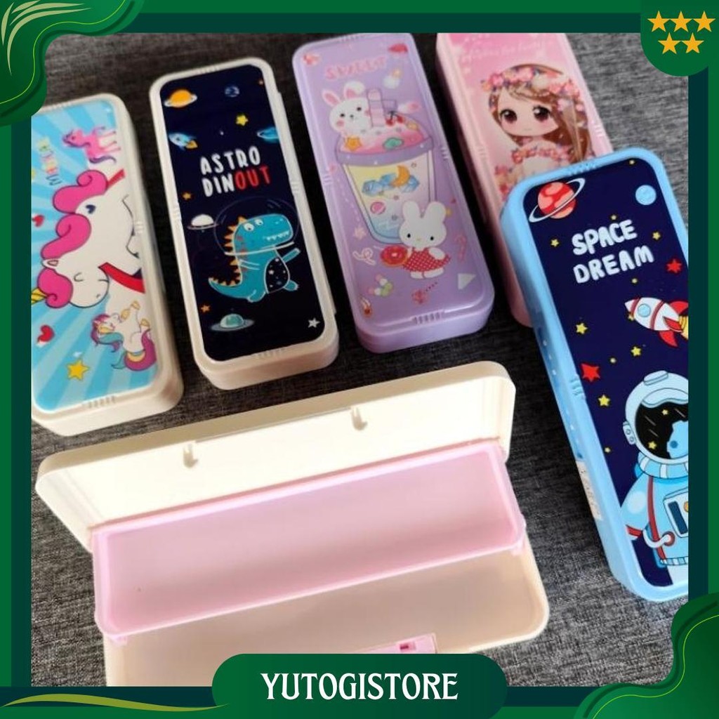 

Kotak Tempat Pensil Anak Kode Sandi Tepak Pensil Tingkat 2 Layer Pencil Case Susun Best Seller