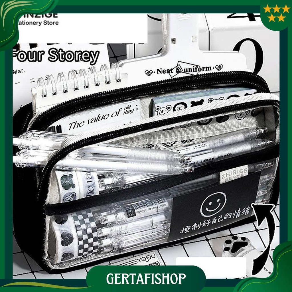 

Winzige Kotak Pensil Aesthetic Pencil Case Large Tempat Pensil Transparan Pen Pouch Lucu Stationery Organizer School Study Stuff Promo 4.4