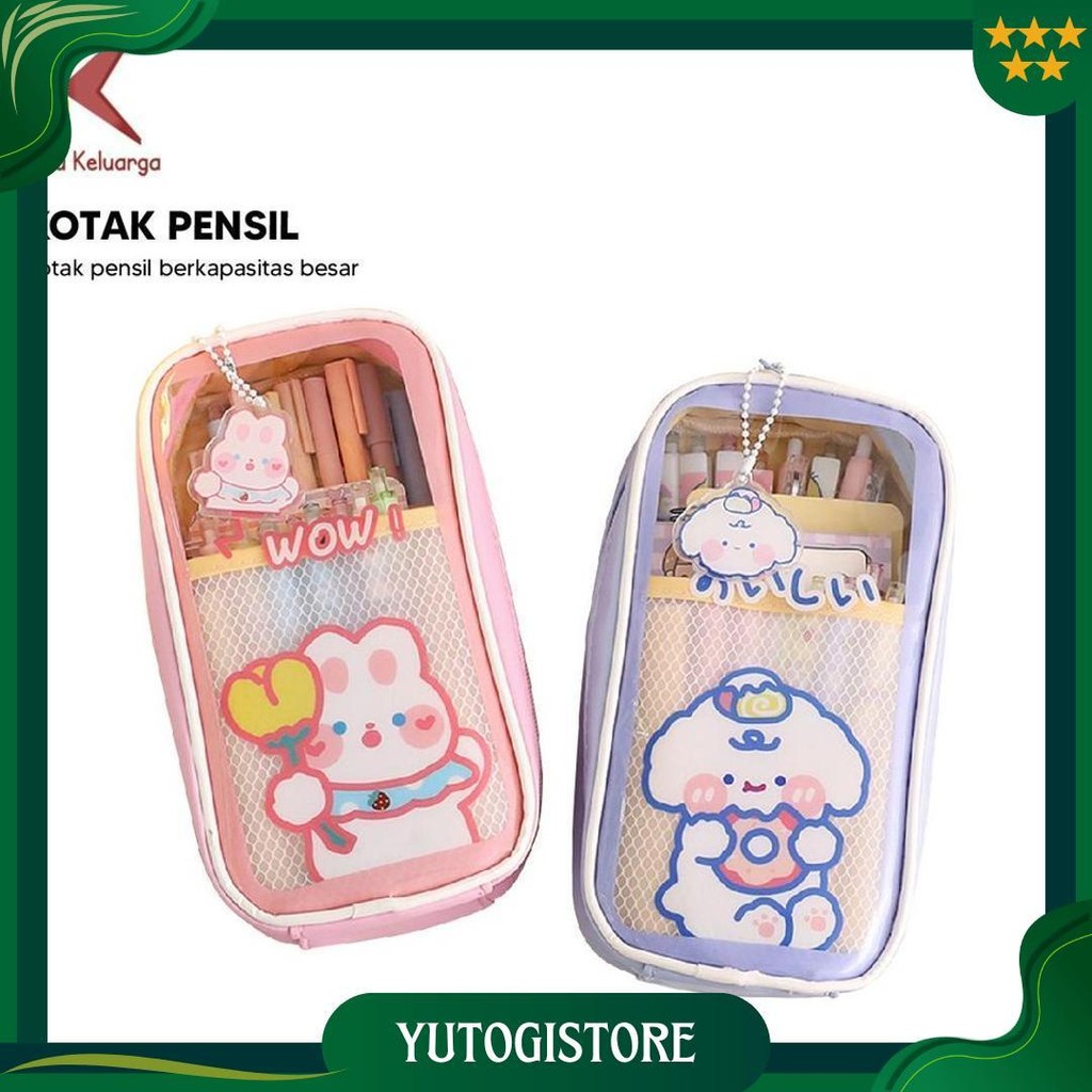 

Satu Keluarga Tempat Pensil Anak Transparan Motif Kartun A61 Tempat Alat Tulis Perlengkapan Sekolah / Pencil Case Multifungsi Ala KoreaPouchSerbaguna Ori